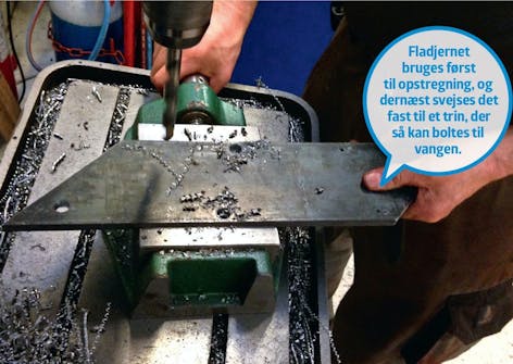 Svævende trapper: Et kraftigt stykke fladjern Svævende trapper: Et kraftigt stykke fladjern